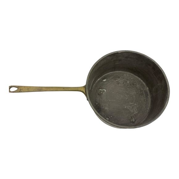 Antique/ Vintage Copper Saucepan with‎ Brass Handle Tin Lined, Hand Riveted - Picture 9 of 10
